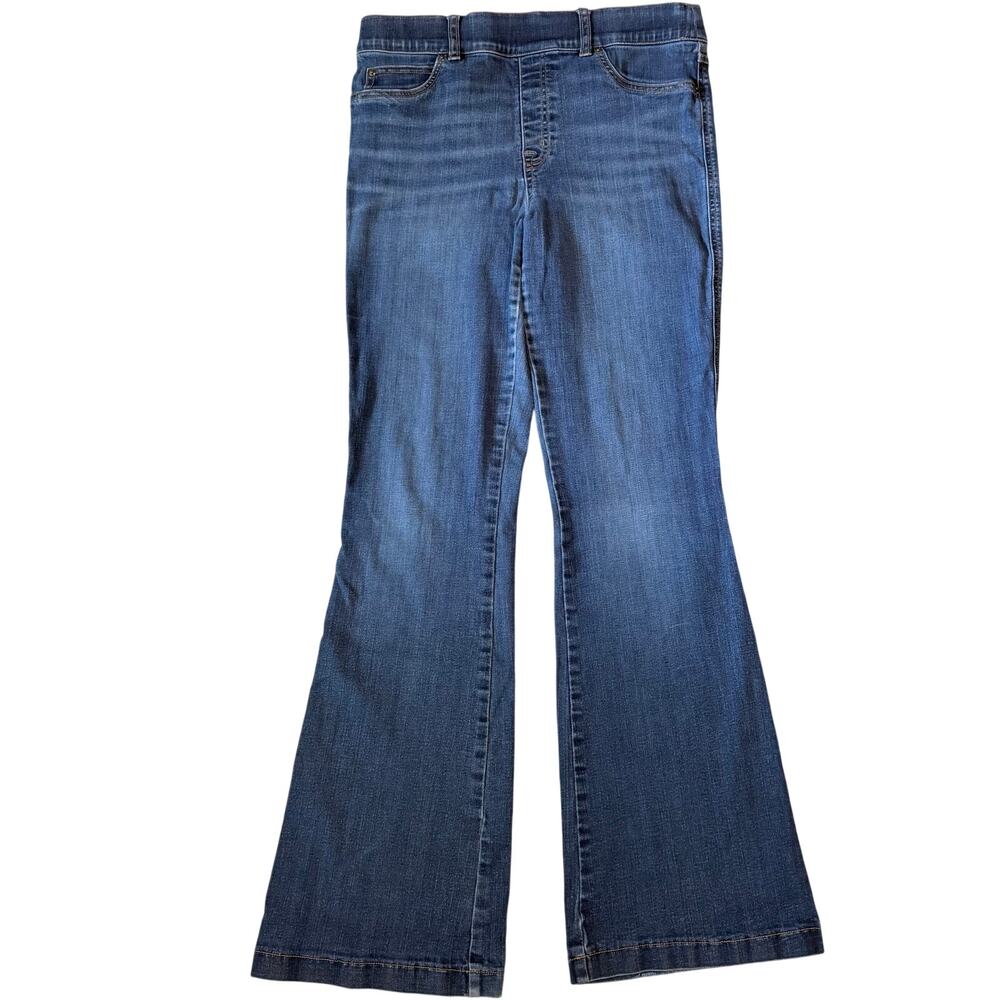Spanx Clean Indigo Stretch Bootcut Flare Trouser Jeans Size Large Pull-On